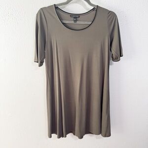 Eileen Fisher Khaki silk Short Sleeve Tunic xs
